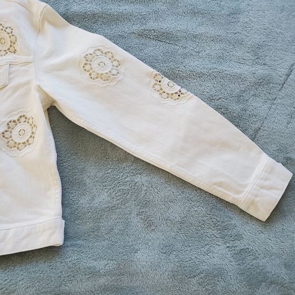 LA VIE REBECCA TAYLOR EYELET DENIM JACKET IN PEARL - Picture 13 of 16